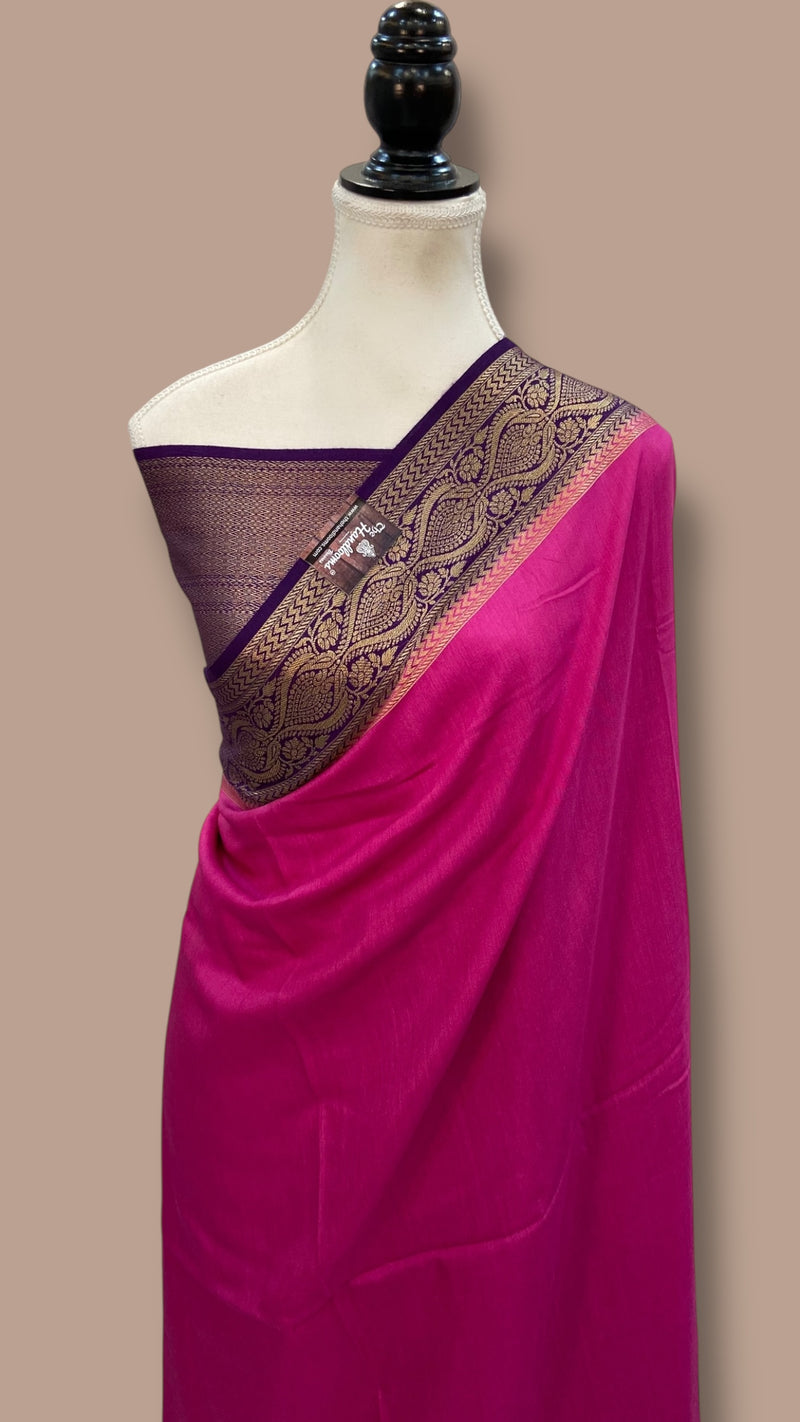 Moonga Georgette Handloom Banarasi Saree - The Handlooms