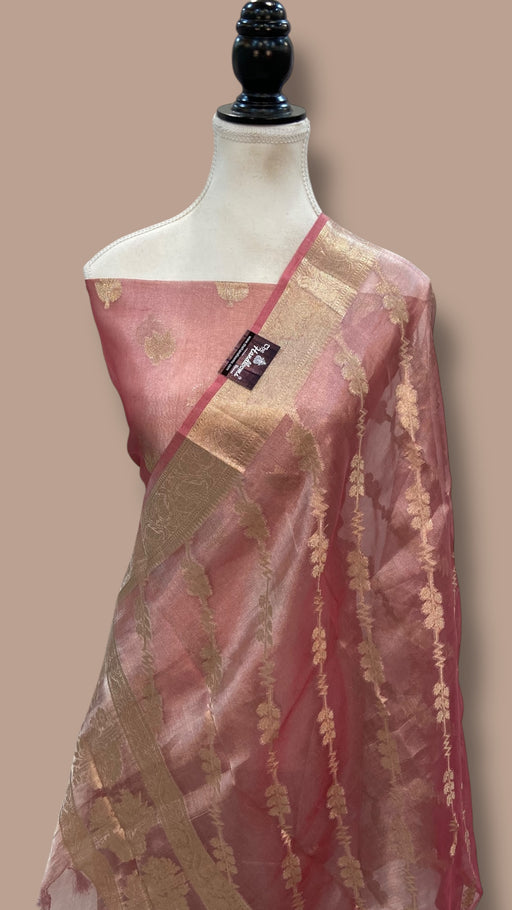 Pure Kora Tissue Handloom Banarasi Dress material - The Handlooms