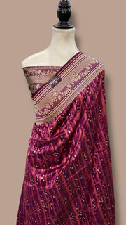 Midnight Forest Pure Katan Silk Banarasi Handloom Saree - All Over Jaal Work - The Handlooms