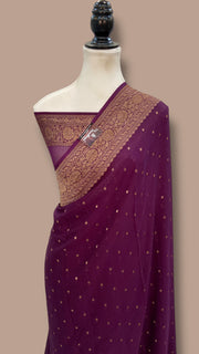 Pure Khaddi Georgette Handloom Banarasi Saree - The Handlooms