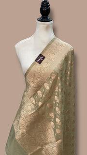 Pure Katan Silk Handloom Banarasi Dupatta - The Handlooms