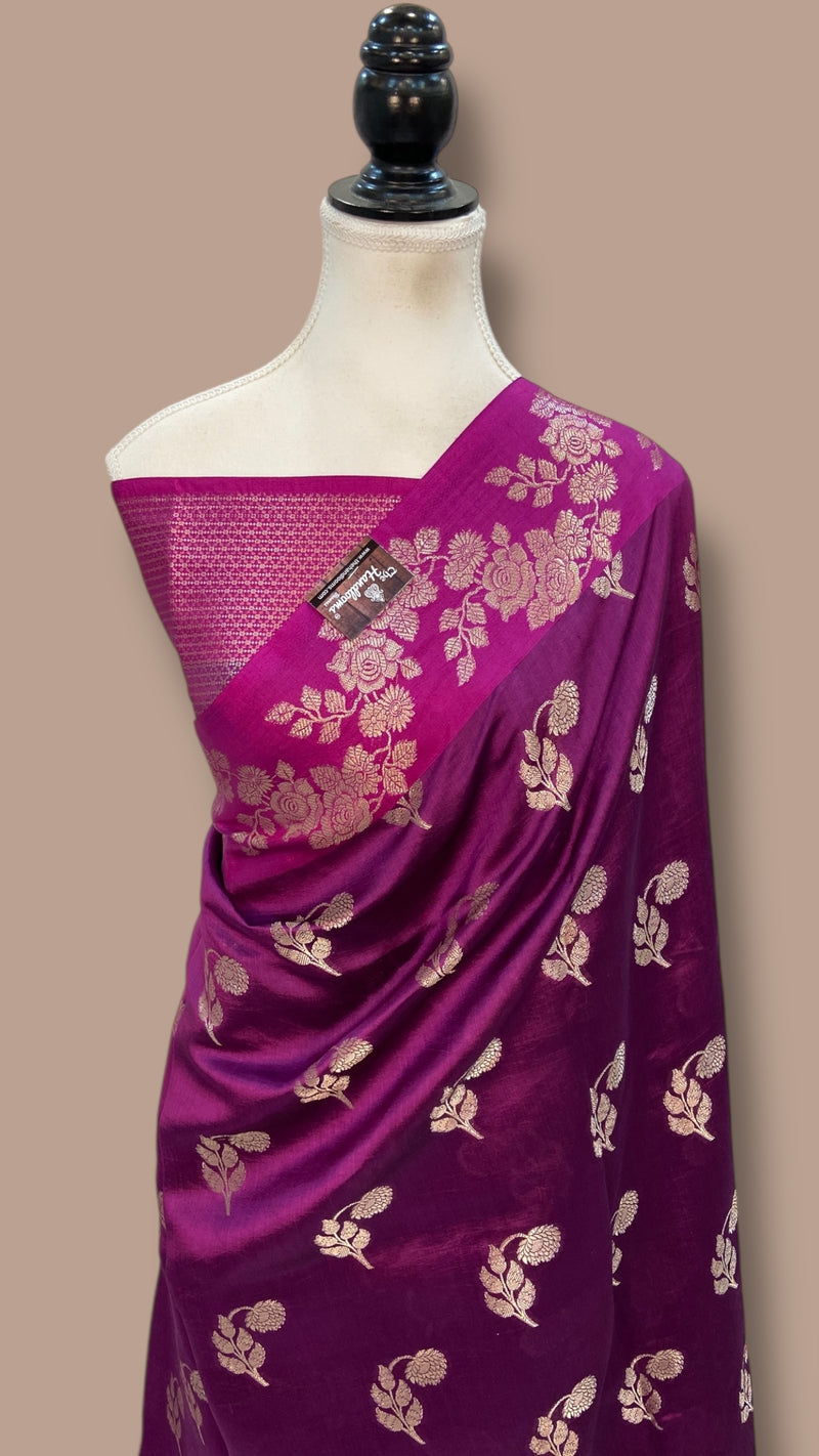 Pure Mango Silk Banarasi Handloom Saree - The Handlooms