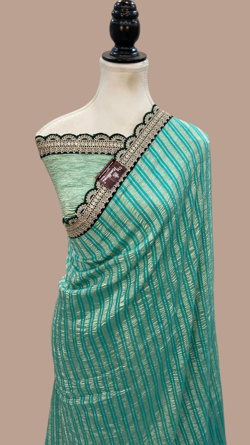 Moonga Silk Handloom Banarasi Saree With Lace - The Handlooms
