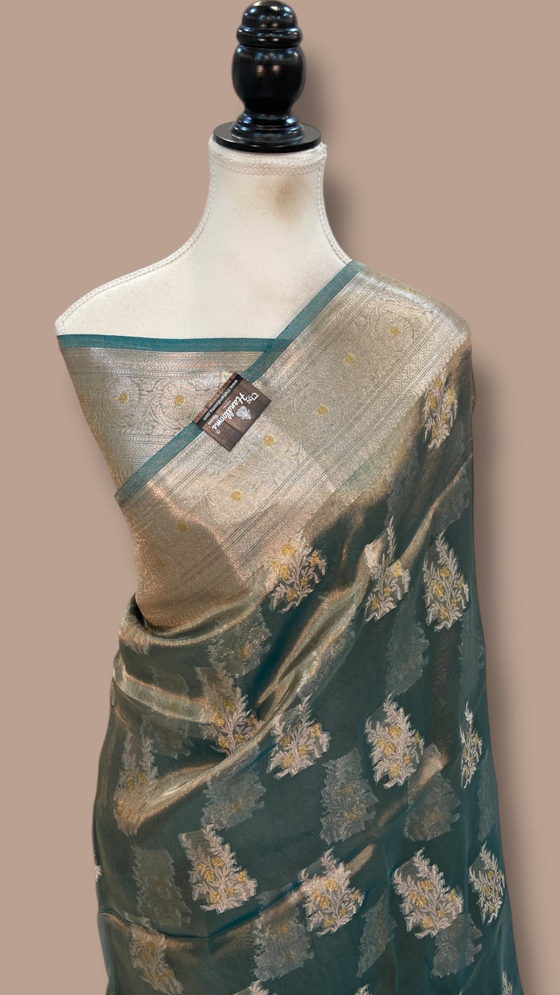 Pure Kora Tissue Handloom Banarasi Saree - The Handlooms