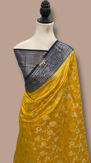 Pure Chiniya Silk Handloom Banarasi Saree - The Handlooms