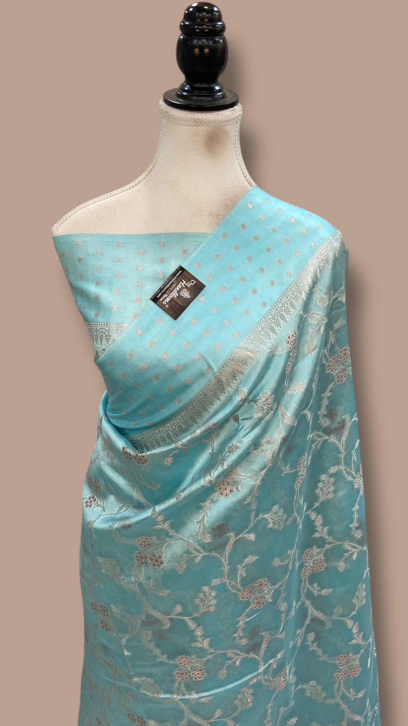Pure Mango Silk Banarasi Handlokom Saree