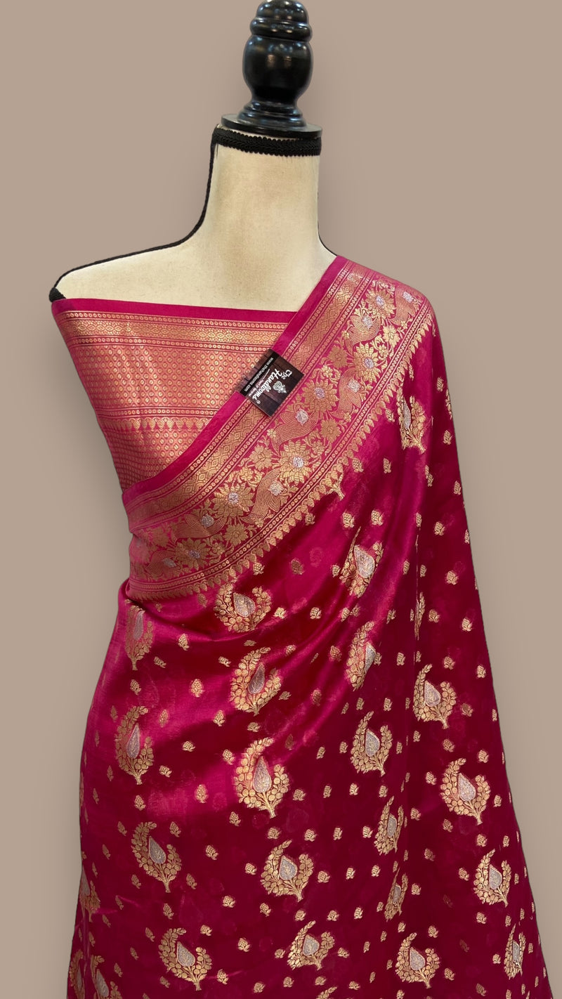 Pure Mango Silk Banarasi Handloom Saree - The Handlooms