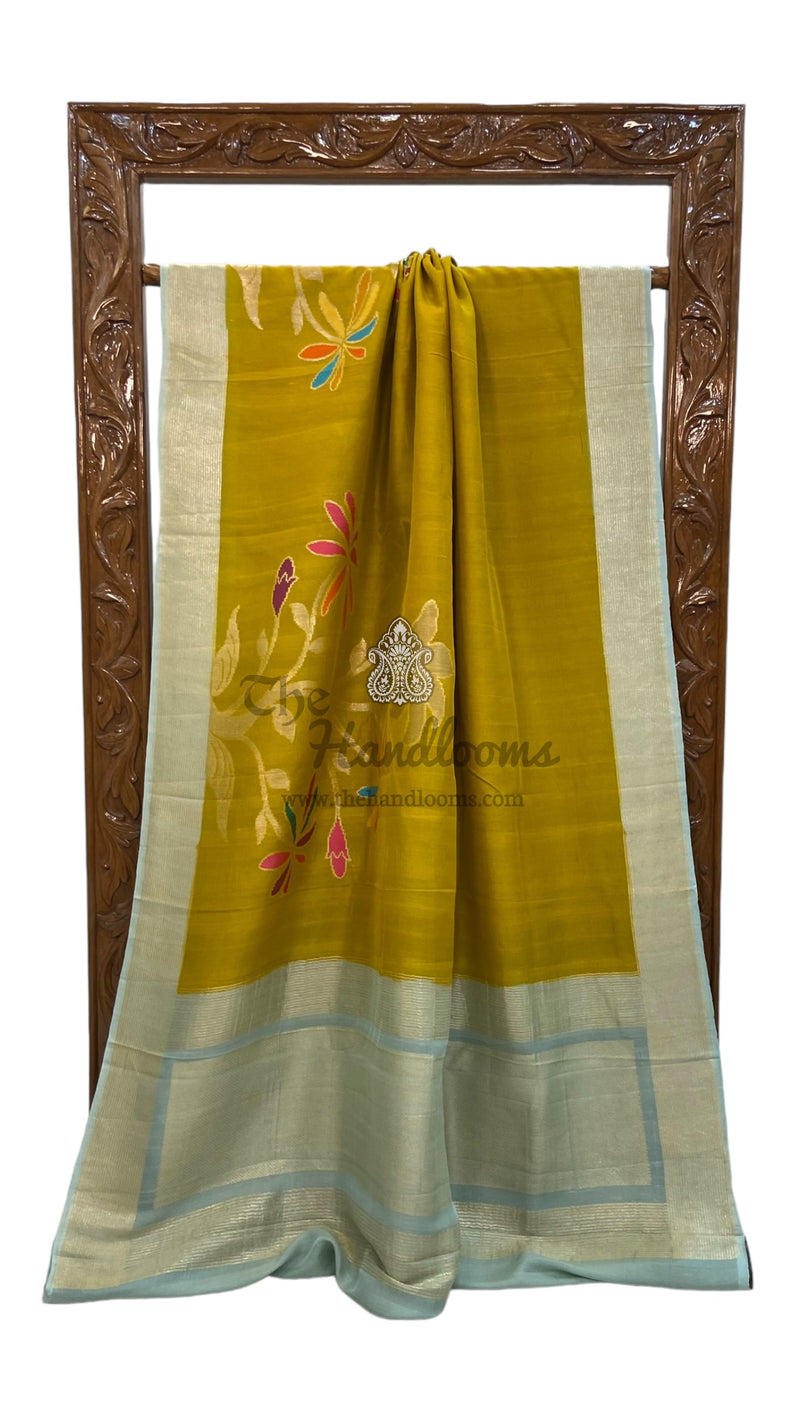 Pure Desi Tussar Handloom Banarasi Saree - All over kadua Weaving - The Handlooms