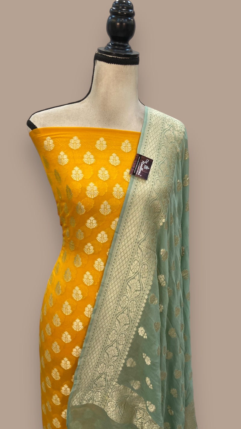 Khaddi Georgette Banarasi Dress material - The Handlooms