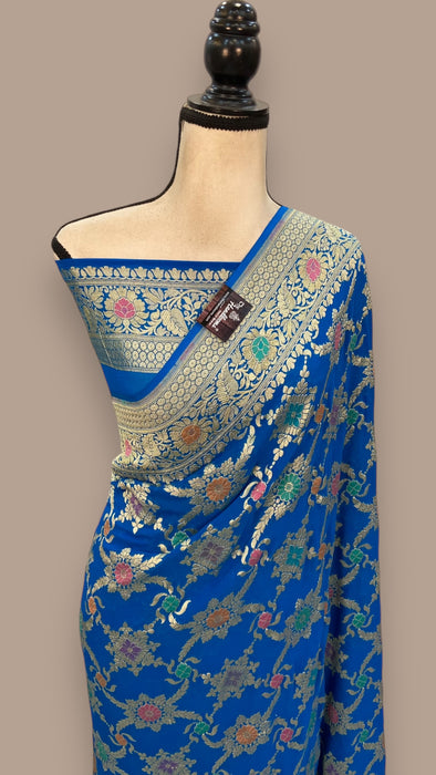 Pure Georgette Banarasi Handloom Saree - with meenakari work