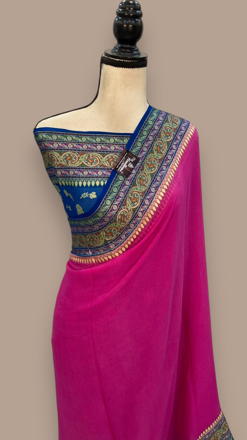 Pure Chiffon Khaddi Banarasi Saree - The Handlooms