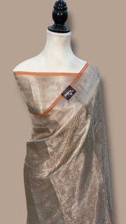 Pure Kora Tissue Tanchui Handloom Banarasi Saree - The Handlooms