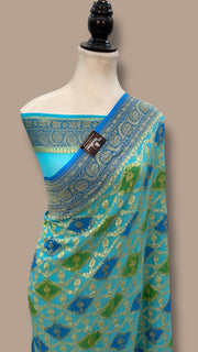 Khaddi Georgette Handloom Banarasi Saree - The Handlooms
