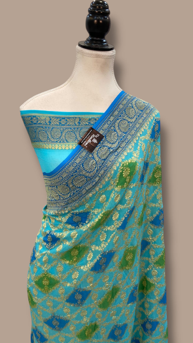 Khaddi Georgette Handloom Banarasi Saree - The Handlooms