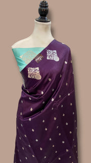 Pure Mango Silk Banarasi Handloom Saree All Over Kadua Motifs - The Handlooms