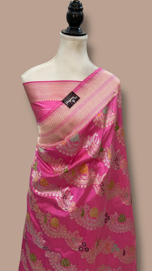 Ektara Pure Katan Silk Banarasi Handloom Saree - All over kadiyal Jaal work - The Handlooms