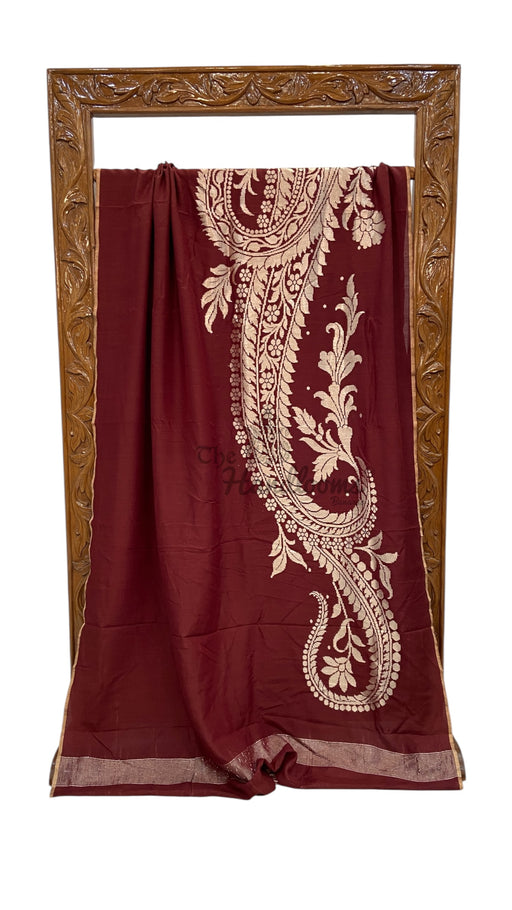 Moonga Georgette Handloom Banarasi Saree - The Handlooms