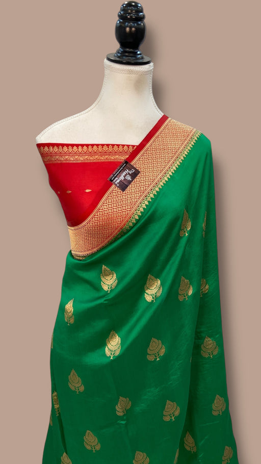 Pure Katan Silk Banarasi Handloom Saree - All over Kadua motifs - The Handlooms