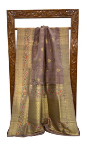 Tussar Georgette Handloom Banarasi Saree - All Over Kadua Boota - The Handlooms