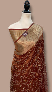 Pure Kora Tissue Handloom Banarasi Saree - Handwork - The Handlooms