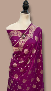 Pure Katan Silk Banarasi Handloom Saree - All Over Sona Roopa Jaal Work - The Handlooms