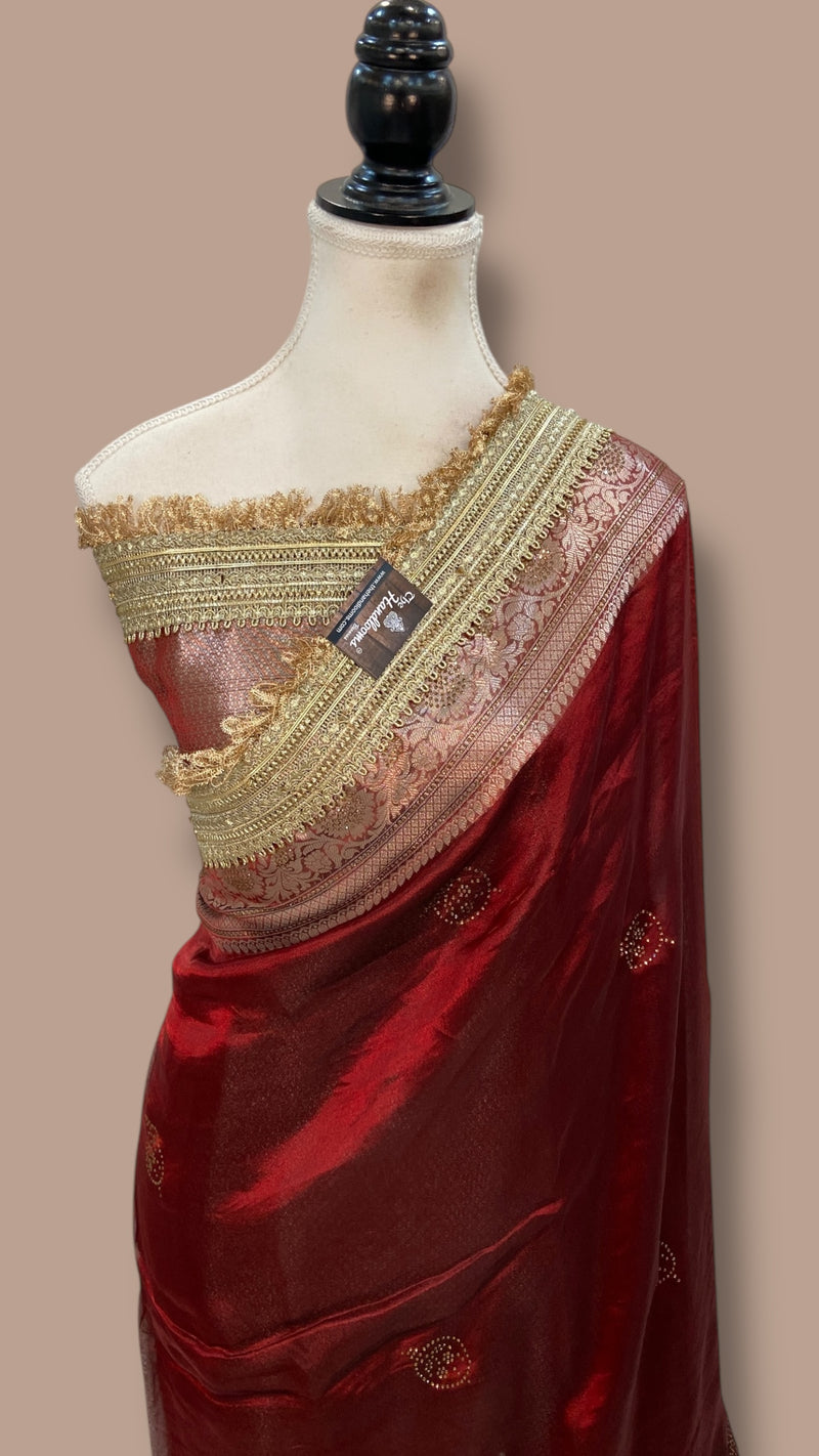 Pure Kora Tissue Handloom Banarasi Saree - Handwork - The Handlooms