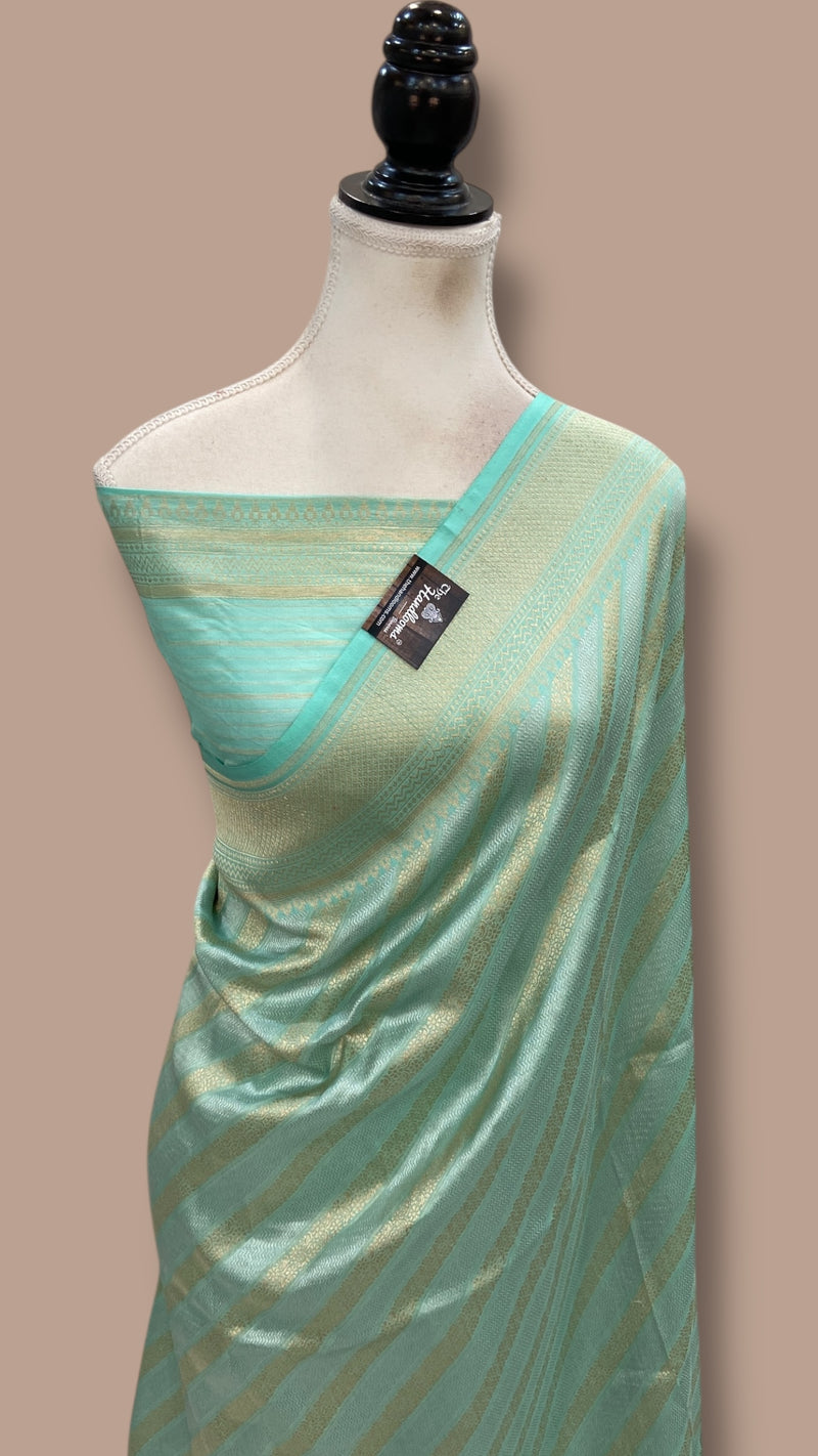 Pure Katan Silk Banarasi Handloom Saree - All Over Sona Roopa Jaal Work - The Handlooms