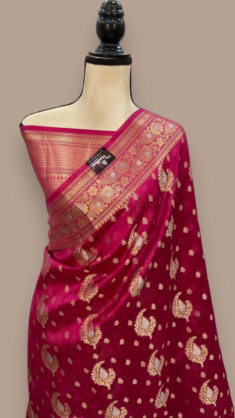 Pure Mango Silk Banarasi Handloom Saree - The Handlooms