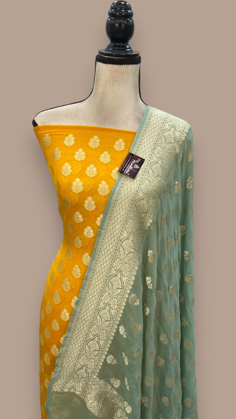 Khaddi Georgette Banarasi Dress material - The Handlooms