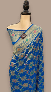 Pure Georgette Banarasi Handloom Saree - with meenakari work - The Handlooms