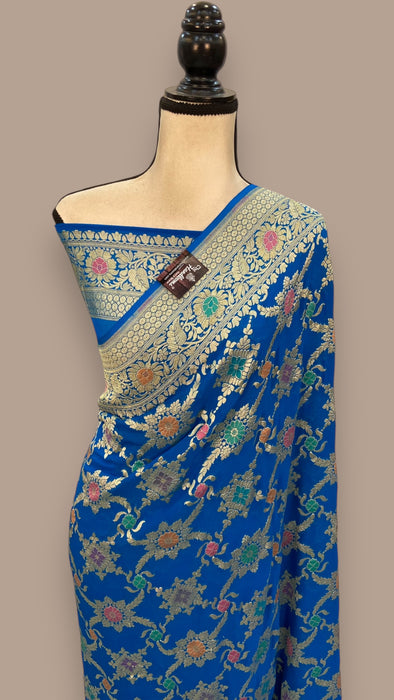 Pure Georgette Banarasi Handloom Saree - with meenakari work