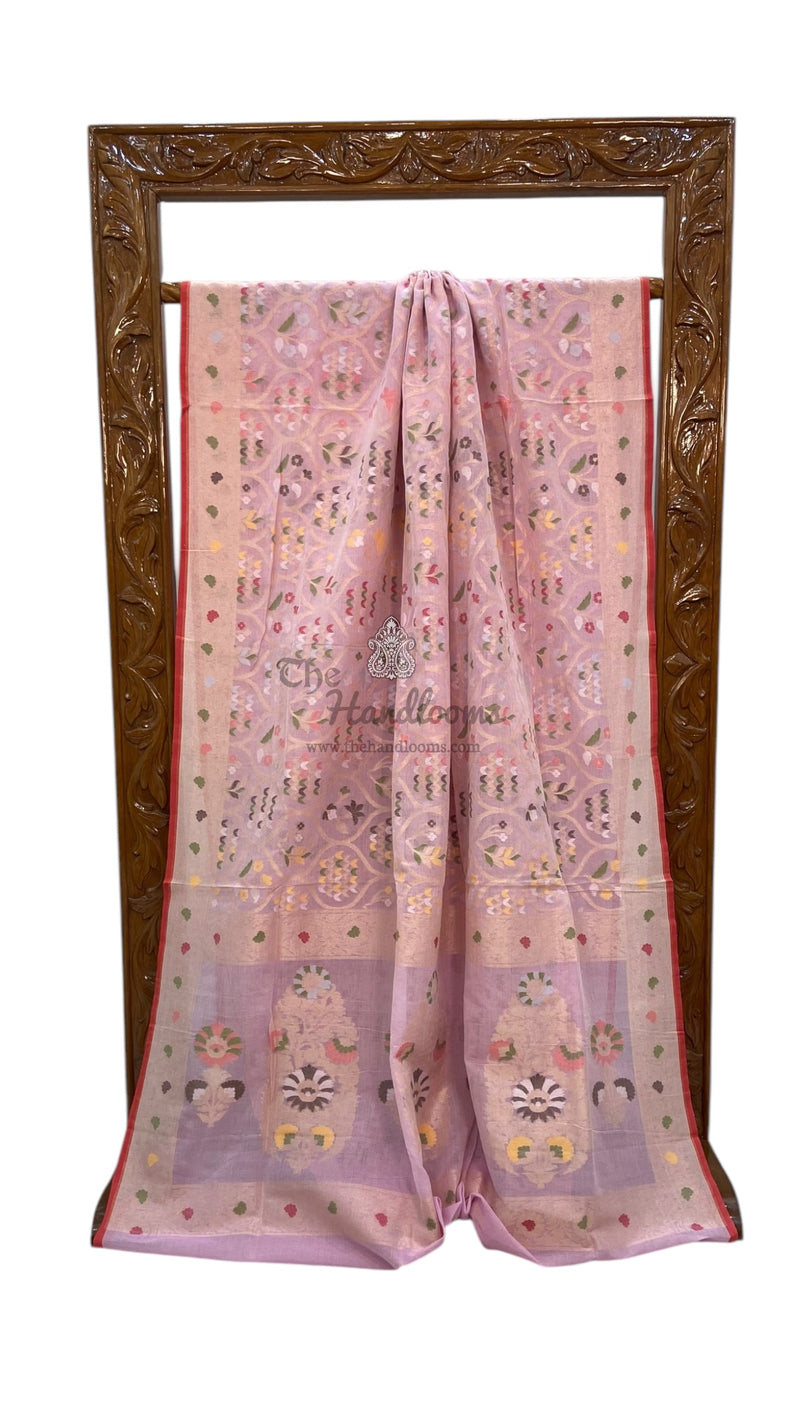 Pure Cotton Jamdani Handloom Banarasi Saree - The Handlooms