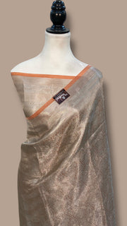 Pure Kora Tissue Tanchui Handloom Banarasi Saree - The Handlooms
