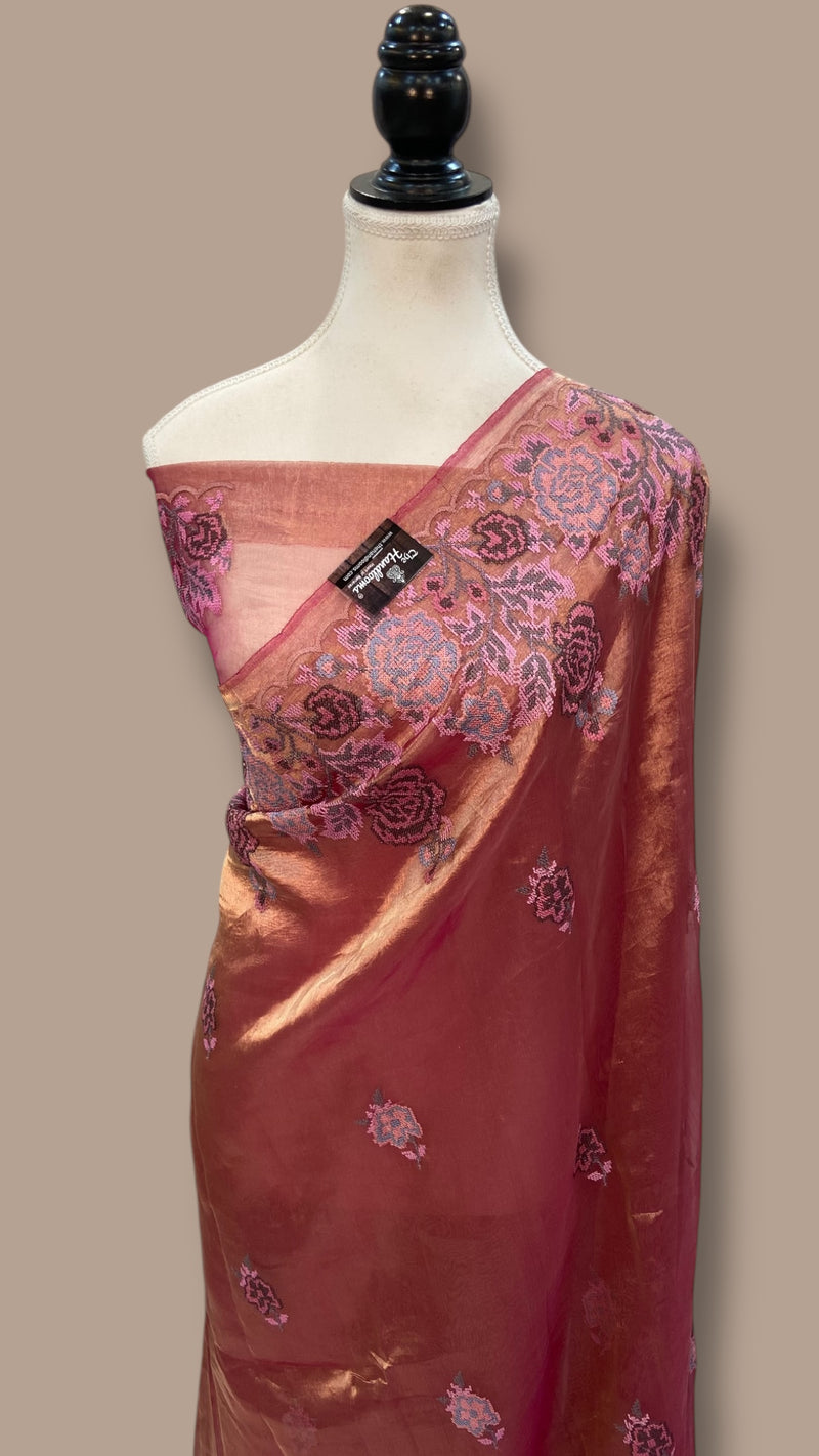Pure Tissue Handloom Banarasi Saree With Chikankari - The Handlooms