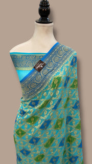 Khaddi Georgette Handloom Banarasi Saree - The Handlooms