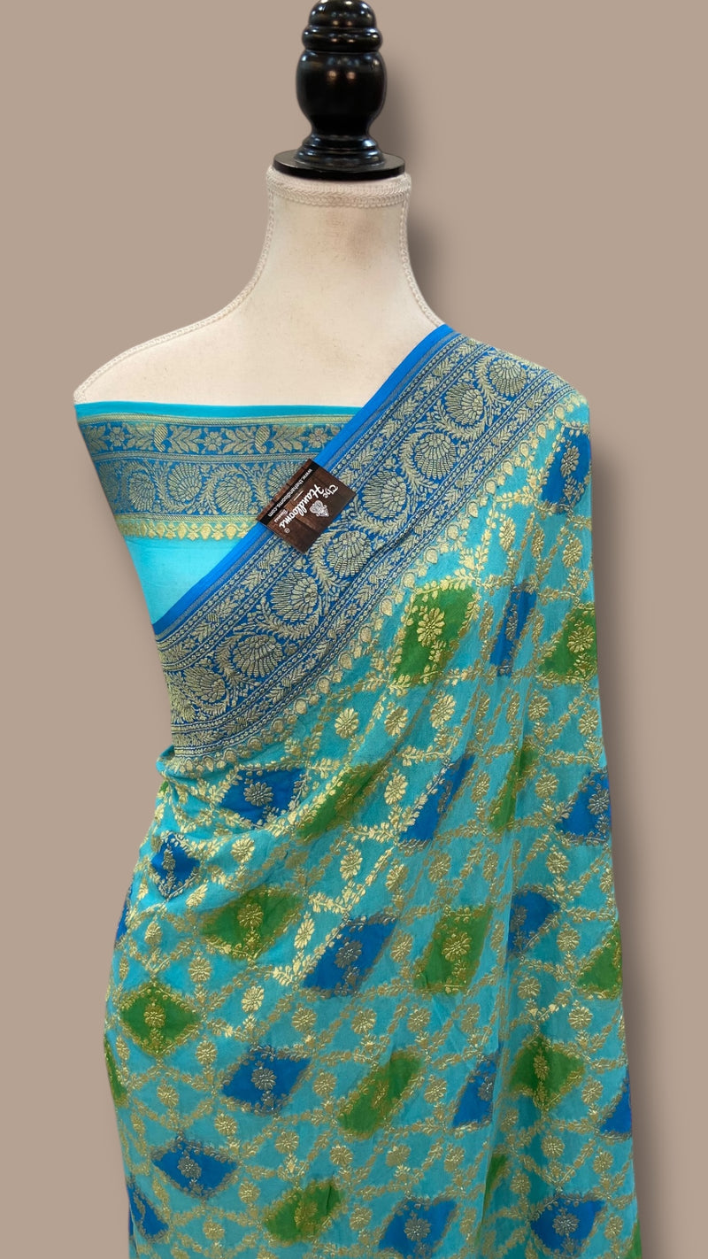 Khaddi Georgette Handloom Banarasi Saree - The Handlooms