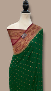 Khaddi Georgette Handloom Banarasi Saree - The Handlooms