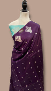 Pure Mango Silk Banarasi Handloom Saree All Over Kadua Motifs - The Handlooms