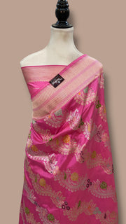 Ektara Pure Katan Silk Banarasi Handloom Saree - All over kadiyal Jaal work - The Handlooms