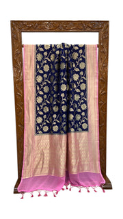 Khaddi Georgette Handloom Banarasi Saree - The Handlooms