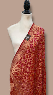 Pure Georgette Banarasi Bandhej Handloom Dupatta - The Handlooms