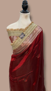 Pure Kora Tissue Handloom Banarasi Saree - Handwork - The Handlooms