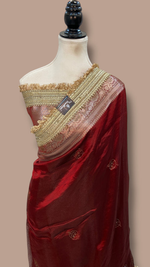 Pure Kora Tissue Handloom Banarasi Saree - Handwork - The Handlooms
