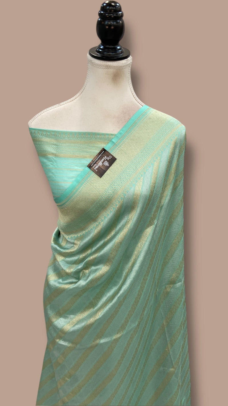 Pure Katan Silk Banarasi Handloom Saree - All Over Sona Roopa Jaal Work - The Handlooms