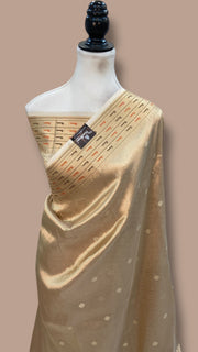Pure Kora Tissue Handloom Banarasi Saree - Paithani Border - The Handlooms