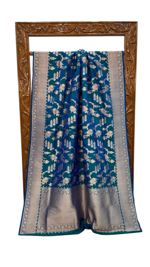 Pure Katan Silk Banarasi Handloom Saree - All Over Sona Roopa Jaal Work - The Handlooms