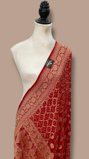 Pure Georgette Banarasi Bandhej Handloom Dupatta - The Handlooms