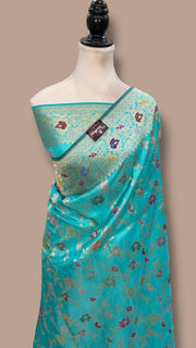 Ektara Pure Katan Silk Banarasi Handloom Saree - All Over Kadiyal Jaal Work - The Handlooms