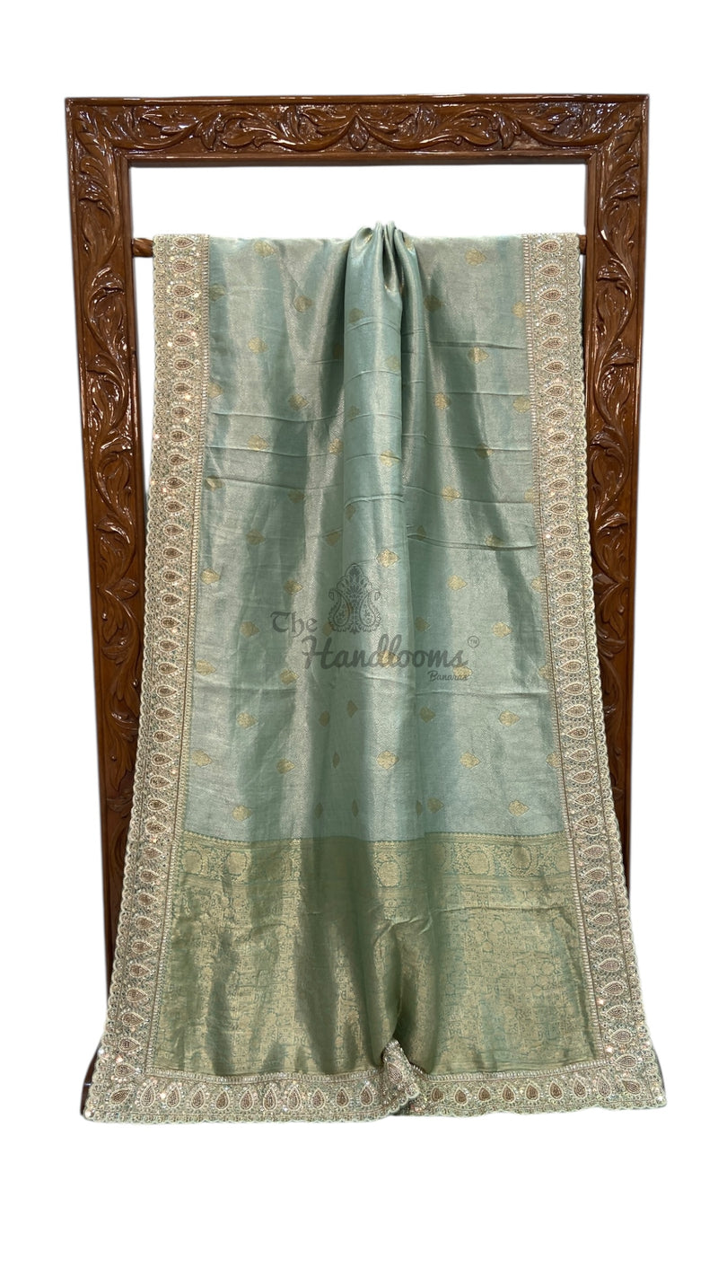 Banarasi Brocade Silk Saree with Exquisite Handwork - The Handlooms