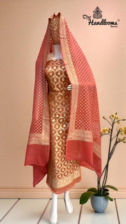 Tissue Khaddi Georgette Banarasi Dress material - The Handlooms